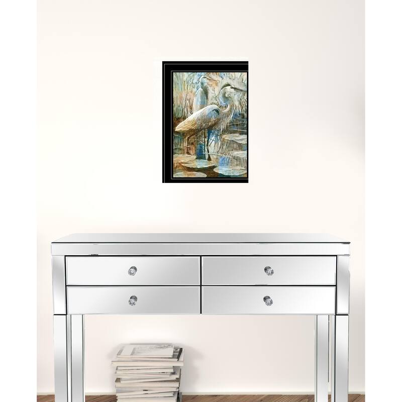 HomeRoots Marsh Herons I 2 Black Framed Print Wall Art Bed Bath