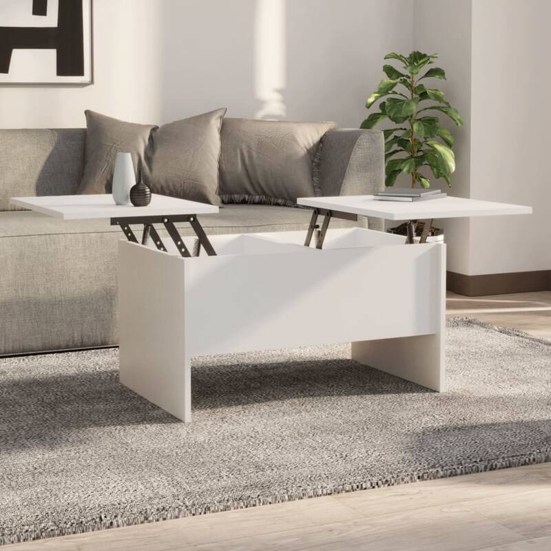 vidaXL Coffee Table Lift Top End Table Accent Side Sofa Table Engineered Wood - 31.5" x 19.7" x 16.7" - White
