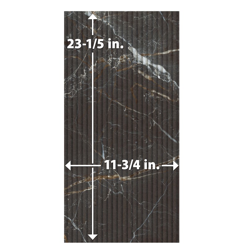 Merola Tile Reve Roseliere Deco Noir 11-3/4" x 23-1/2" Porcelain Wall Tile