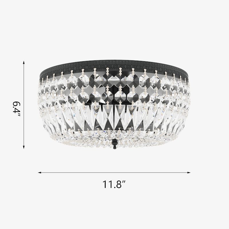 Maxax Steel Crystal Flush Mount