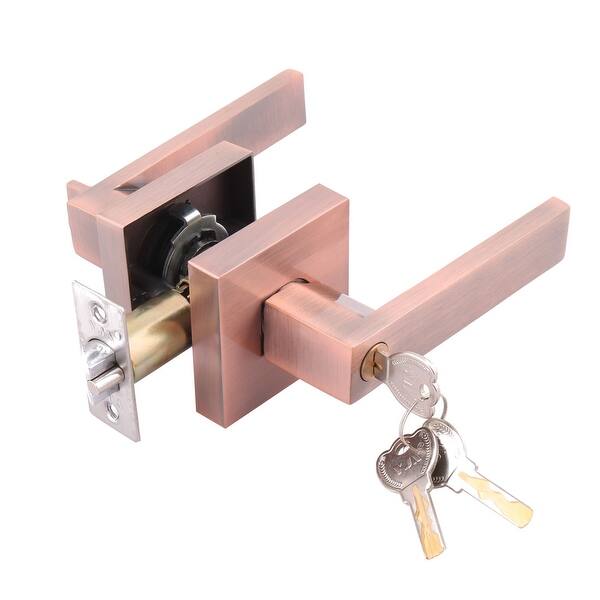 Shop Entry Door Lever Lock Set Knob Keyed Handle Lockset Antique