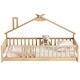 preview thumbnail 7 of 9, Natural Twin Size Pine Wood House-Shaped Bed with Guardrails, No Door