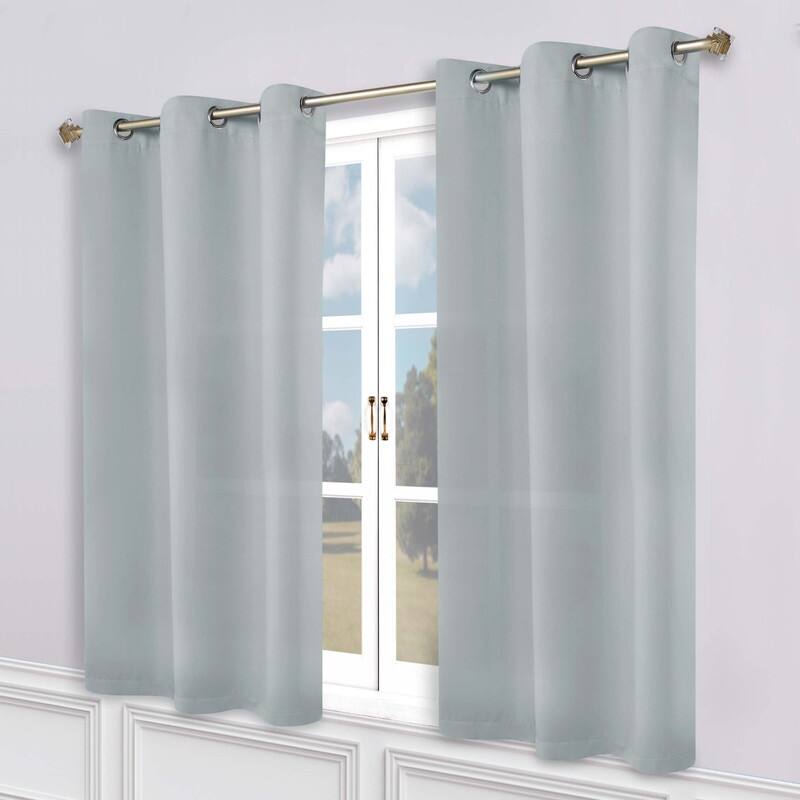 Superior Solid Machine Washable Room Darkening Grommet Blackout Curtains, Set of 2