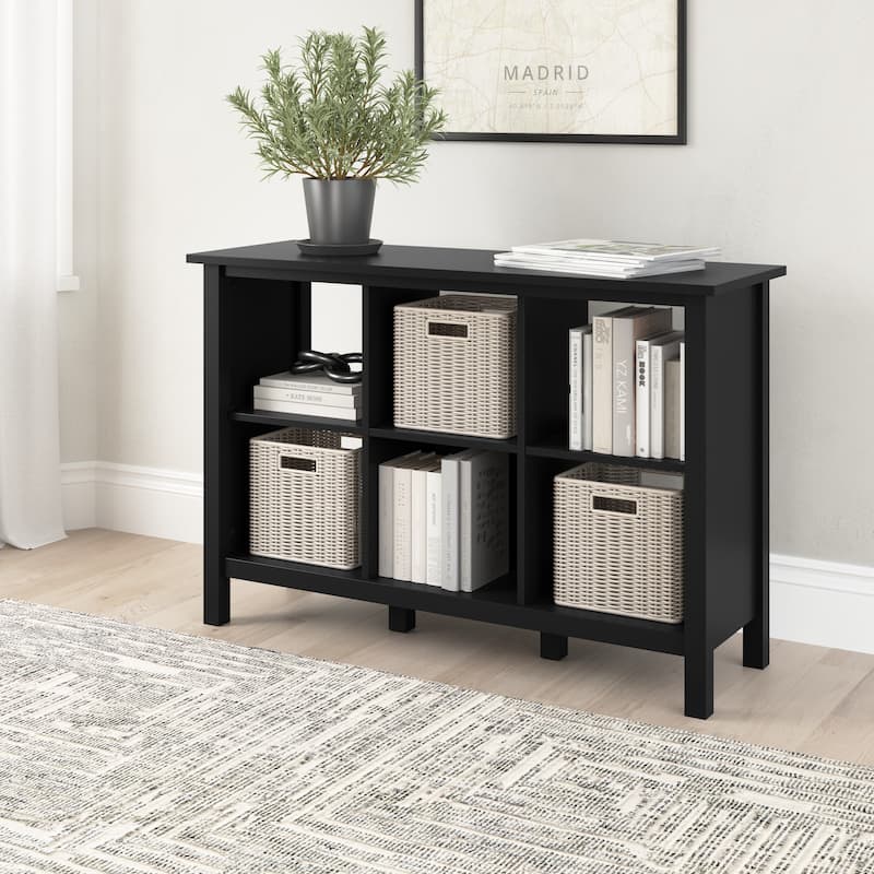 Broadview 6 Cube Organizer by Bush Furniture - Black - Lacquer