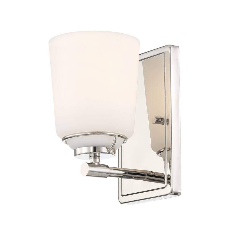 Stella 8 in. 1-Light Polished Nickel Modern Wall Sconce Light