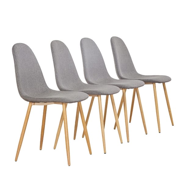 Shop Mcombo Dining Side Chairs Strong Metal Legs Fabric Cushion