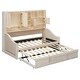 preview thumbnail 6 of 18, Convertible Twin Daybed with LED Armrests, Storage Shelving & Pop-Up Trundle by Harper&Bright Designs