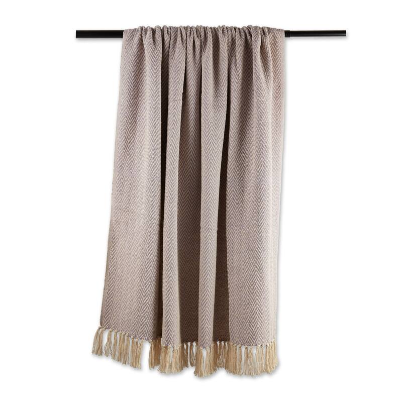 Stone Handloom Chevron Throw