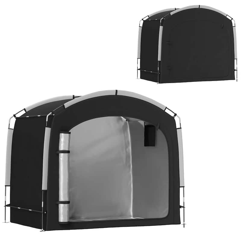 Oxford Bike Tent with Waterproof UV Protection and Pockets - 86.6" L x 59.1" W x 76.8" H - Black