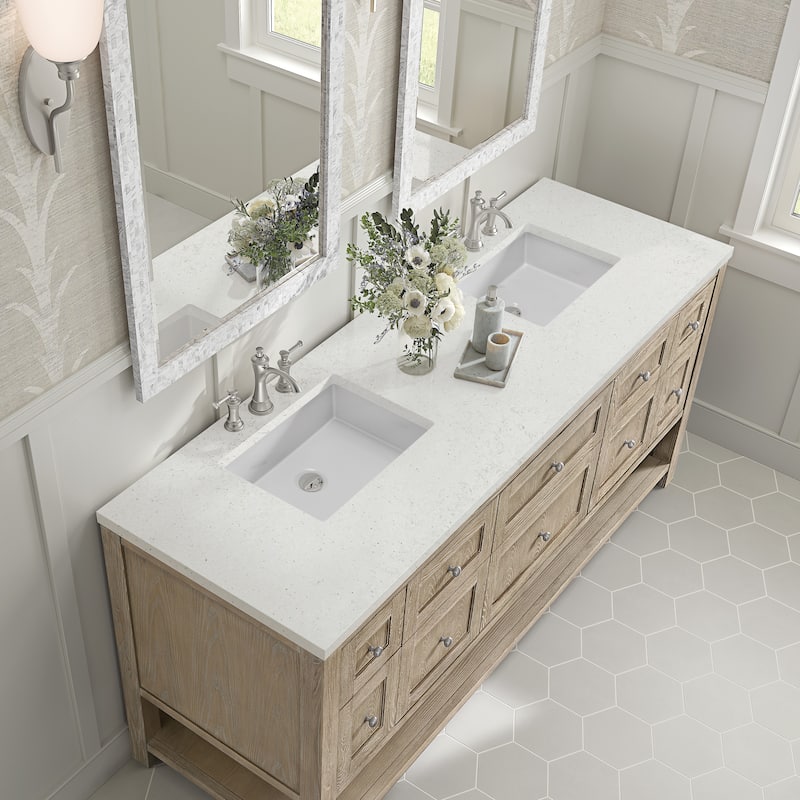 James Martin Vanities Breckenridge 72" Double Vanity, Whitewashed Oak