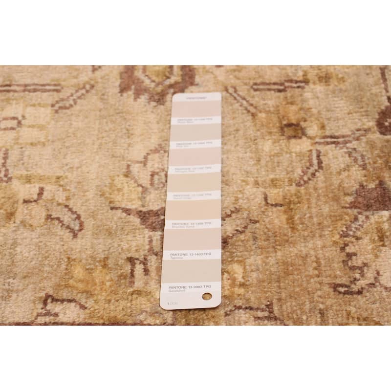 ECARPETGALLERY Hand-knotted Peshawar Oushak Khaki Wool Rug - 4'8 x 11'7