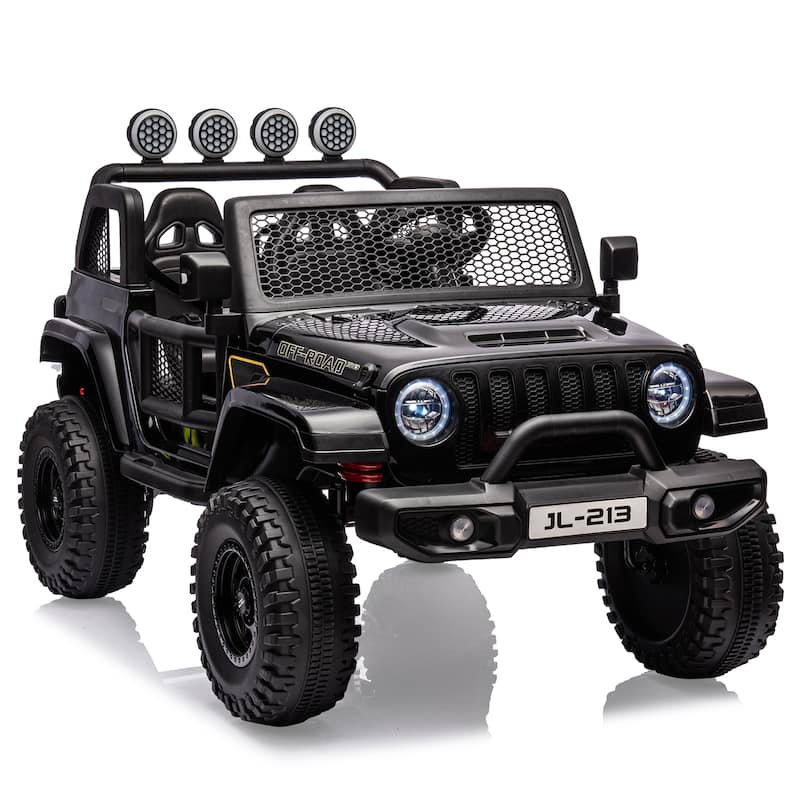 24V 2 Seater Kids Ride On Truck Electric Vehicle for Toddlers Switchable 2WD/4WD - Black