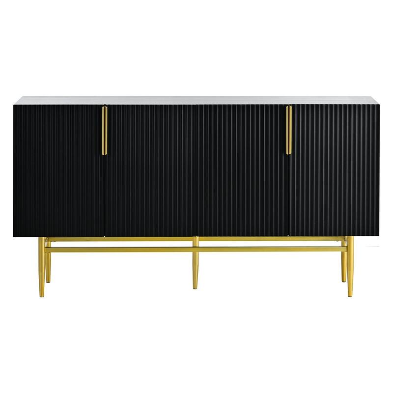 Modern Accent Cabinet with 4 Doors and Adjustable Shelves, Sideboard Buffet Storage Cabinet for Living Room, Entryway