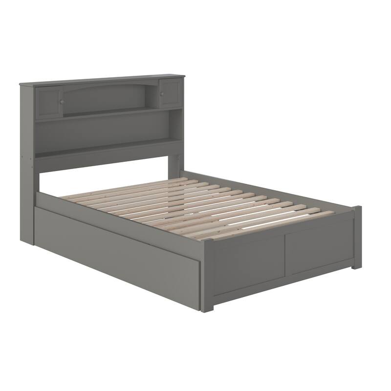 AFI Newport Full Size Platform Bed with Footboard & Full Trundle
