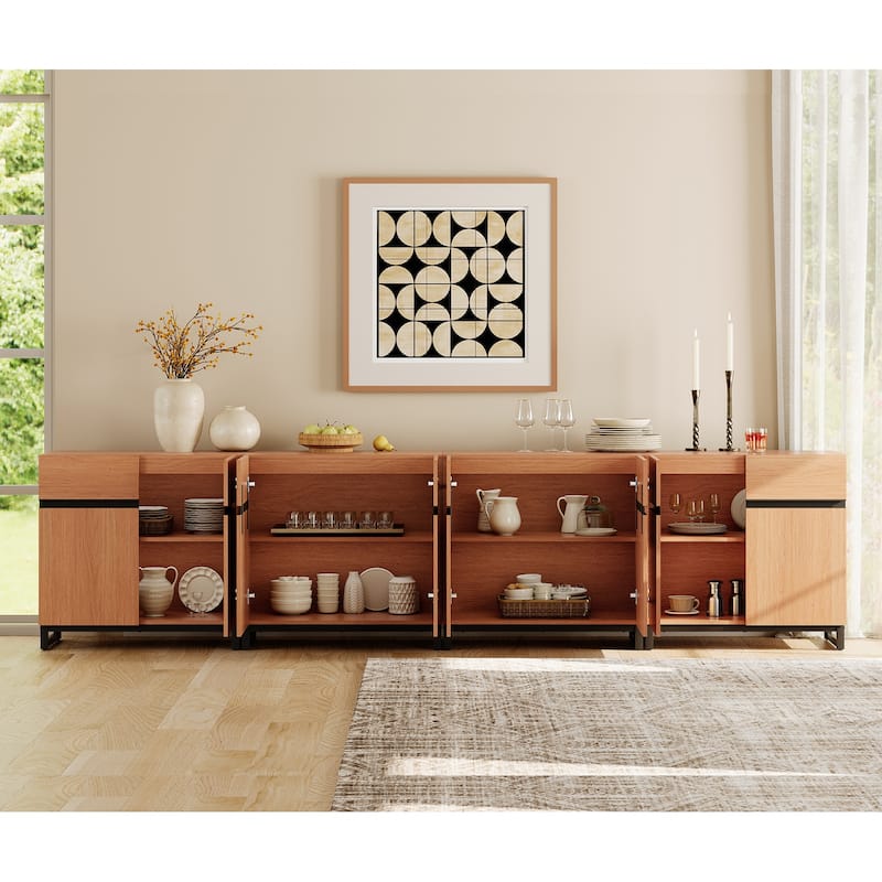 Modern TV Stand for TVs up to 120 inch, 4 in 1 TV Console with Adjustable Shelves, Media Console Table