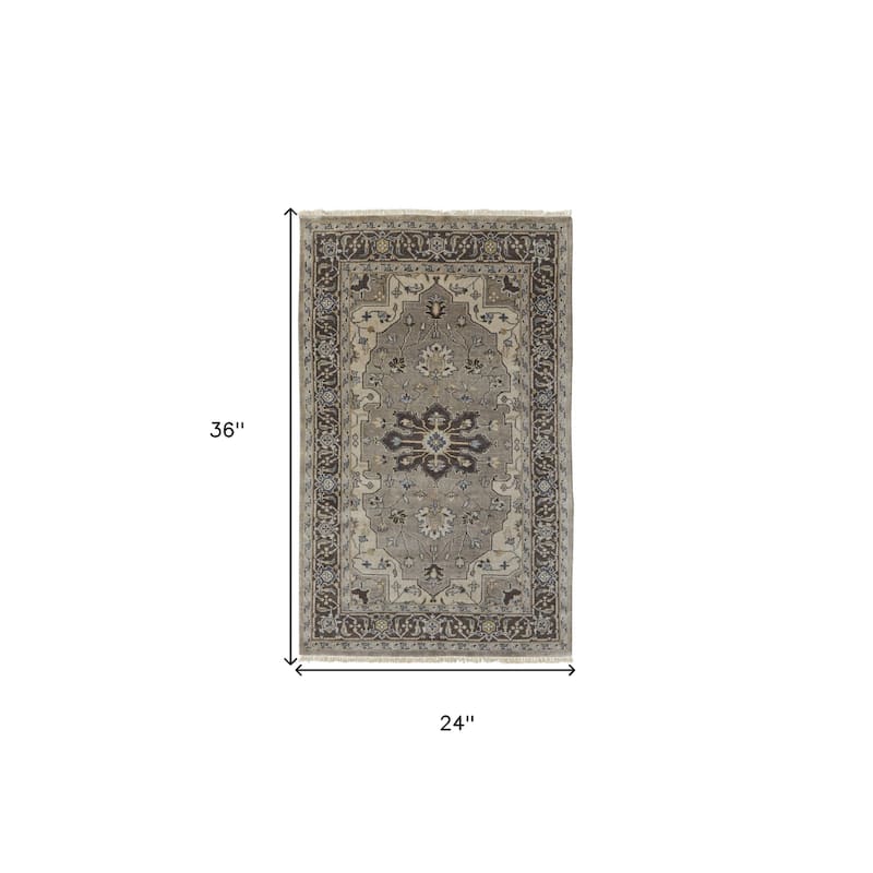 Timaf Floral Stain Resistant Area Rug By HomeRoots - 2' x 3'