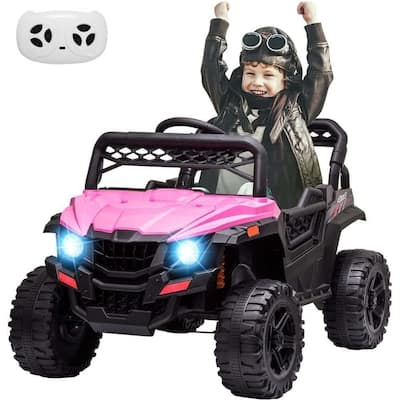 Kids Ride On Utv with Remote Control, 390W Double Motors 12V Kids Ride On Car Truck Toddles Electric Vehicle