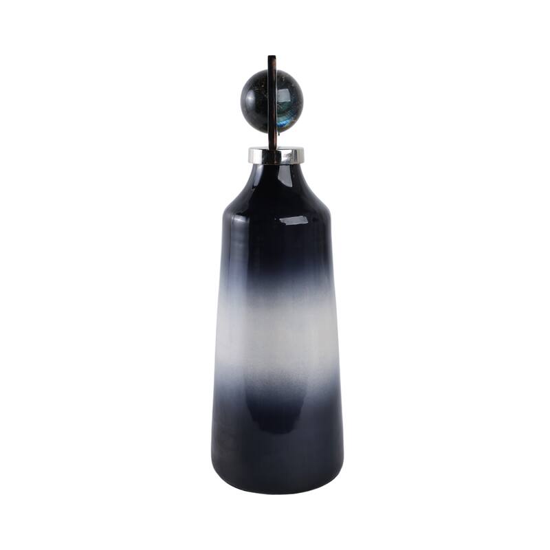 Glass Metal Decorative Vase with Contemporary Single Modern Accents