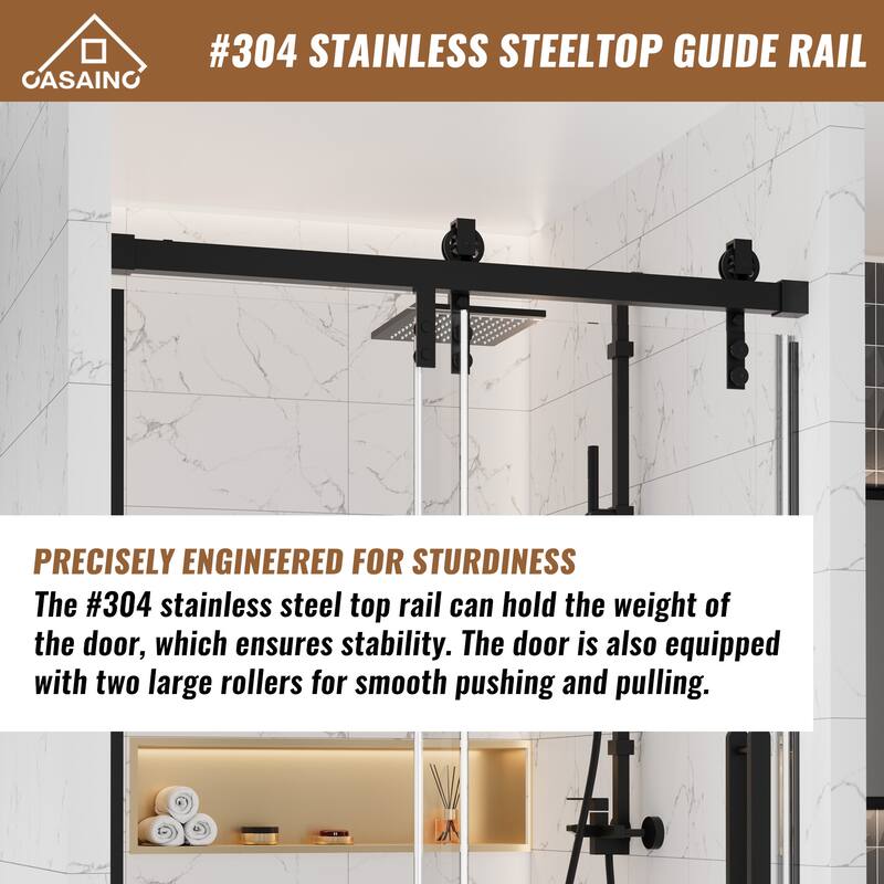 48.6 in. W x 76 in. H Framed Shower Door with Tempered Glass