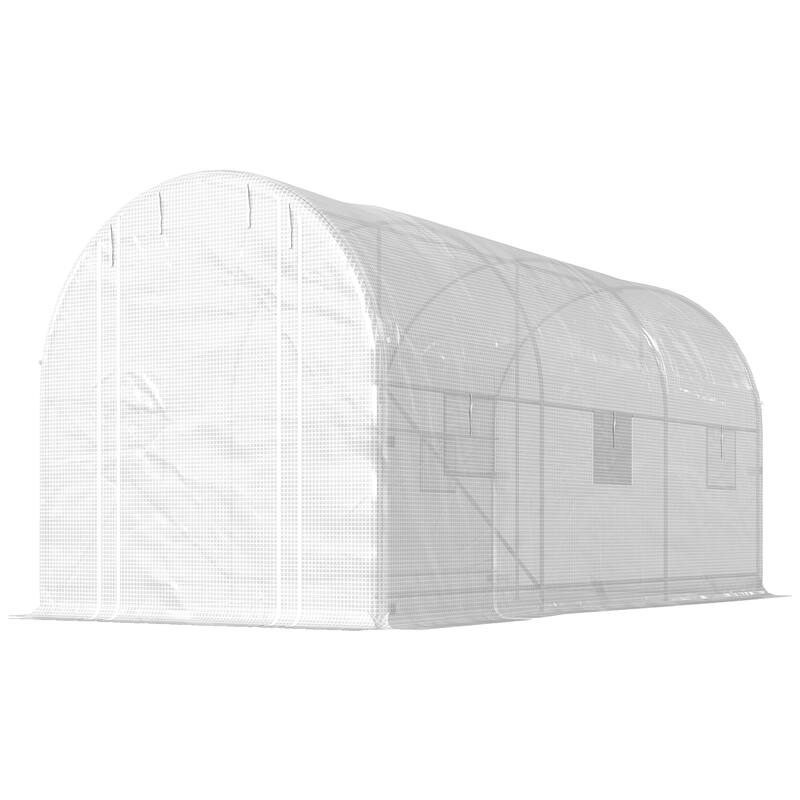 GDFStudio Outdoor Veyra Walk-In Greenhouse with PE Cover and Reinforced Frame