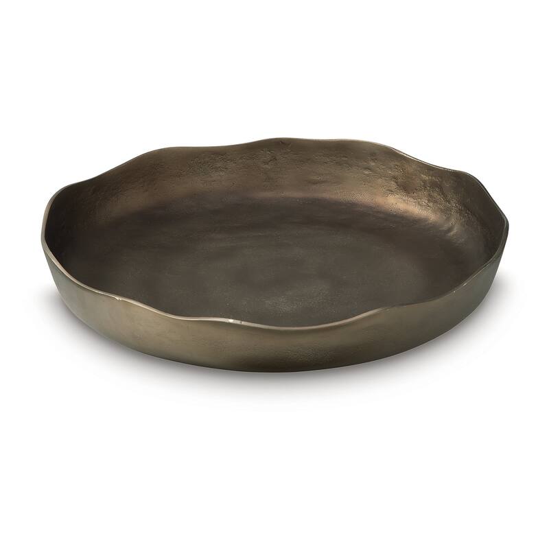 Signature Design by Ashley Wallmen Gold Finish Tray - 21" W x 21" D x 3.4" H