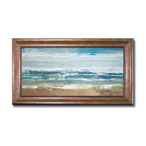 Pastel Waves by Peter Colbert Bronze-Gold Framed Canvas Art (22 in x 40 in Framed Size)