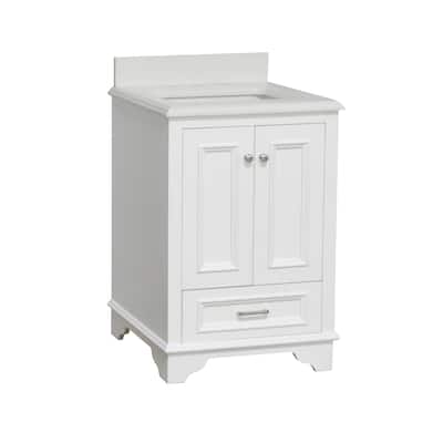 KitchenBathCollection Nantucket 24" Bathroom Vanity with Quartz Top