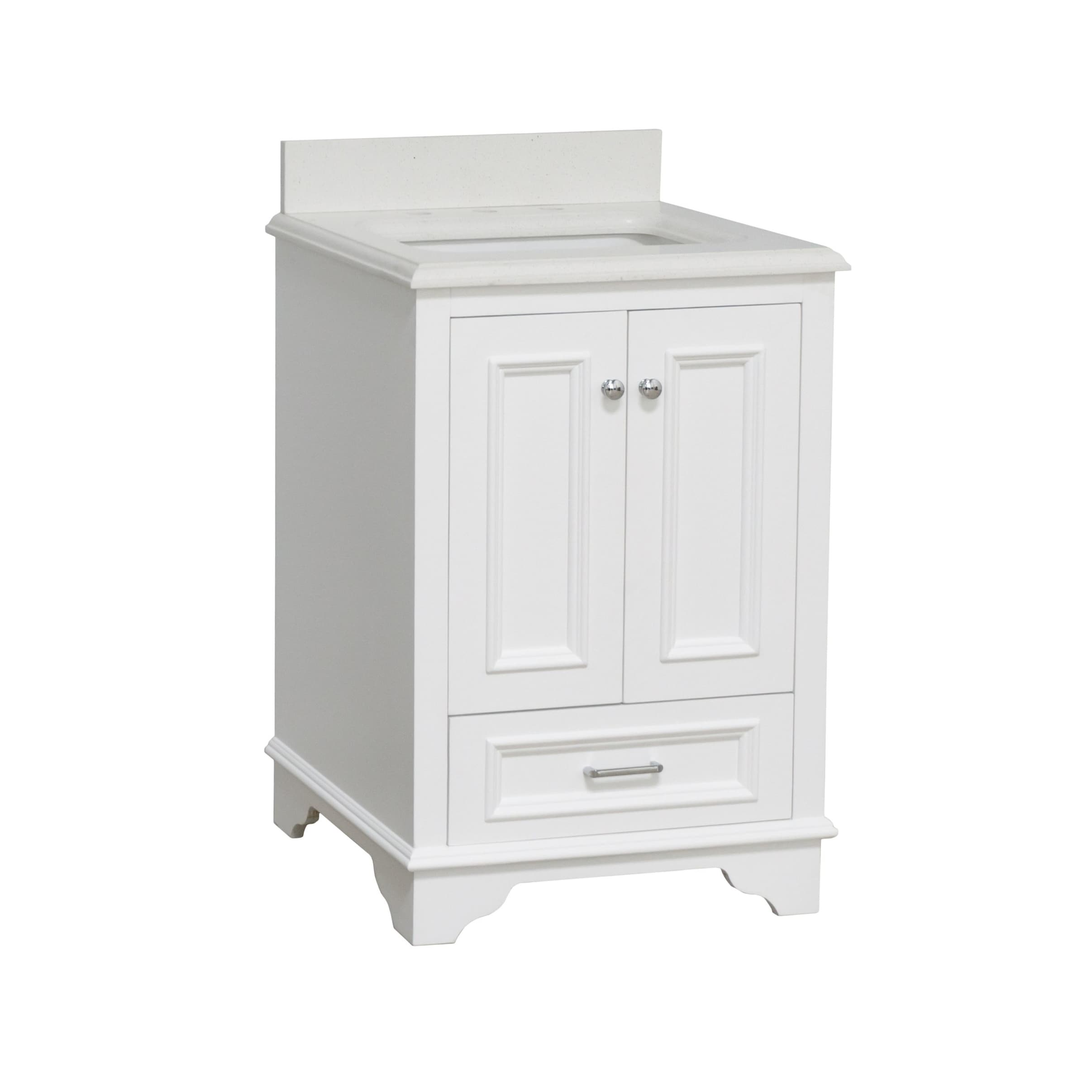 KitchenBathCollection Nantucket 24" Bathroom Vanity with Quartz Top