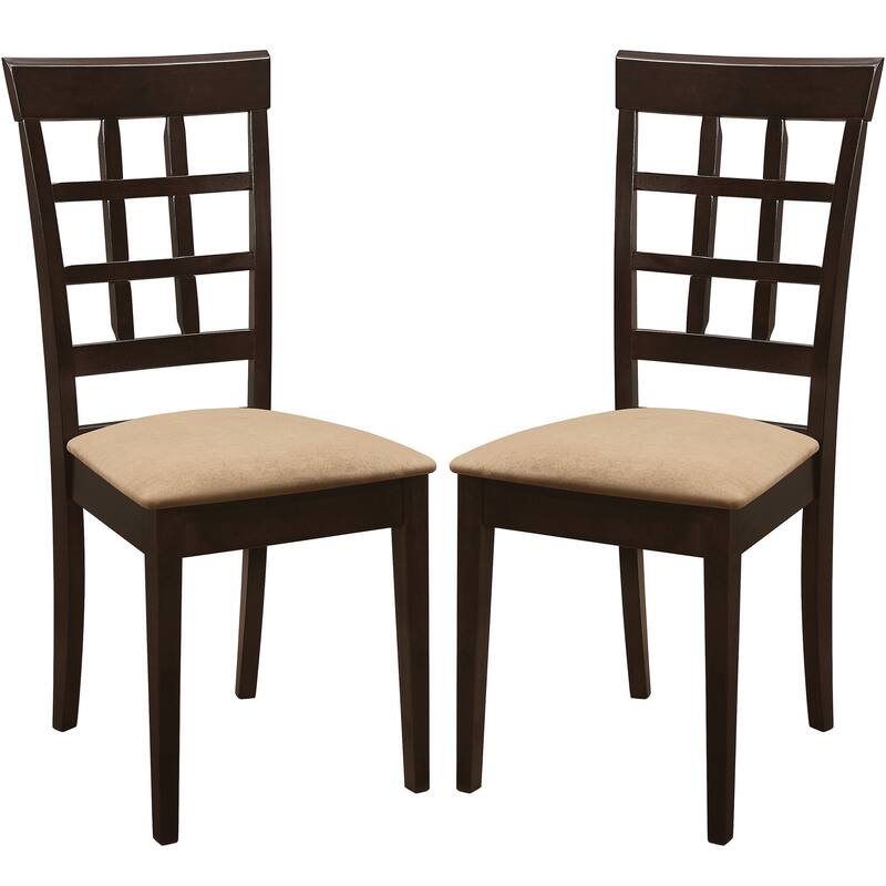 Classic Lattice Back and Upholstered Seat Dining Chairs (Set of 2)
