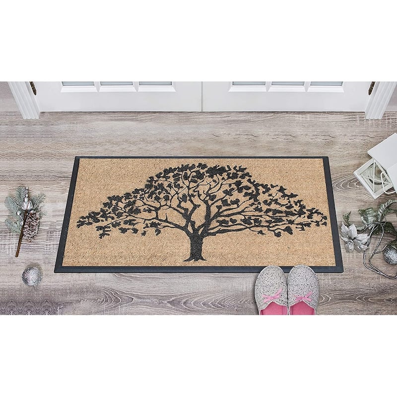 A1HC Natural Coir & Rubber Hand Flocked Large Door Mat
