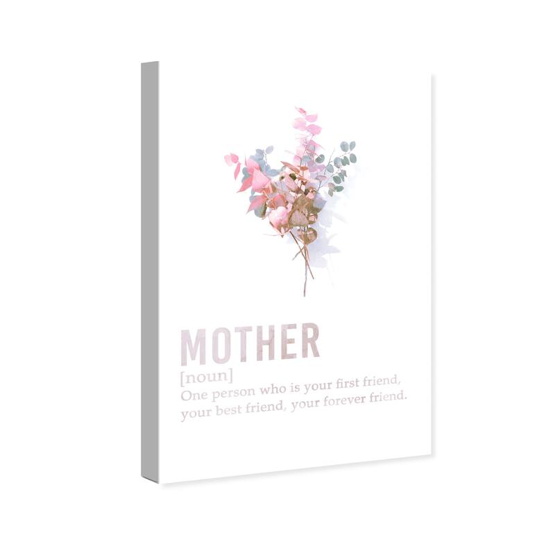 Wynwood Studio Prints Typography and Quotes Mother Definition White and Modern & Contemporary Wall Art Canvas Print