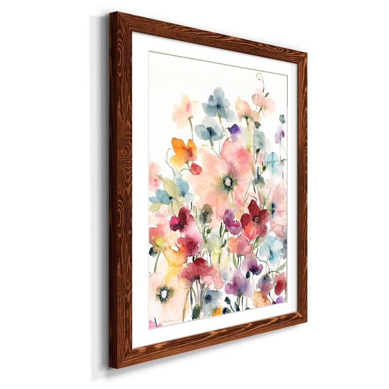 Poppies and Sweetpeas-Premium Framed Print - Ready to Hang
