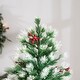 preview thumbnail 3 of 28, HOMCOM Flocked Christmas Tree with Mistletoe, Xmas Unlit Christmas Tree with Stand