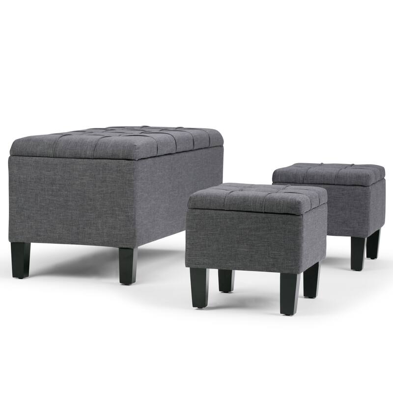 WYNDENHALL Lancaster 44 inch Wide Contemporary Rectangle Storage Ottoman