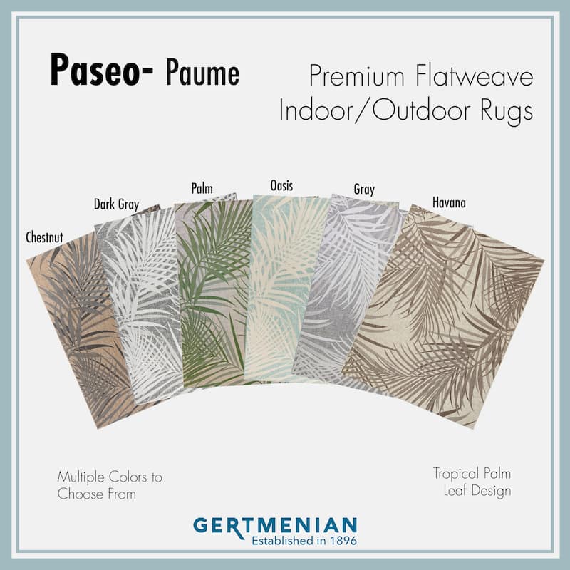 Gertmenian Paseo Paume Casual Palm Leaf Flatweave Indoor/ Outdoor Area Rug