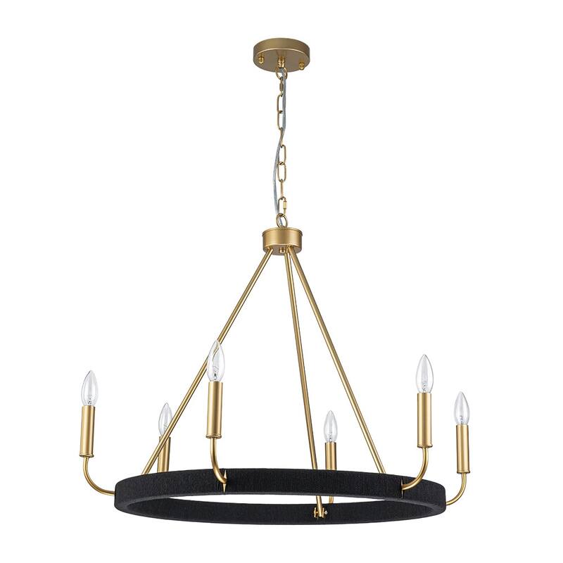 Modern Lodge 6-Light Candle-style Circular Chandelier - 30.1 in