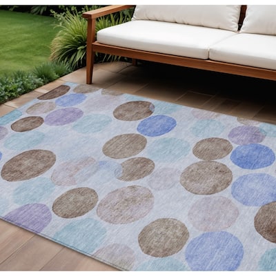 HomeRoots Geometric Transitional Rectangle Outdoor Rug