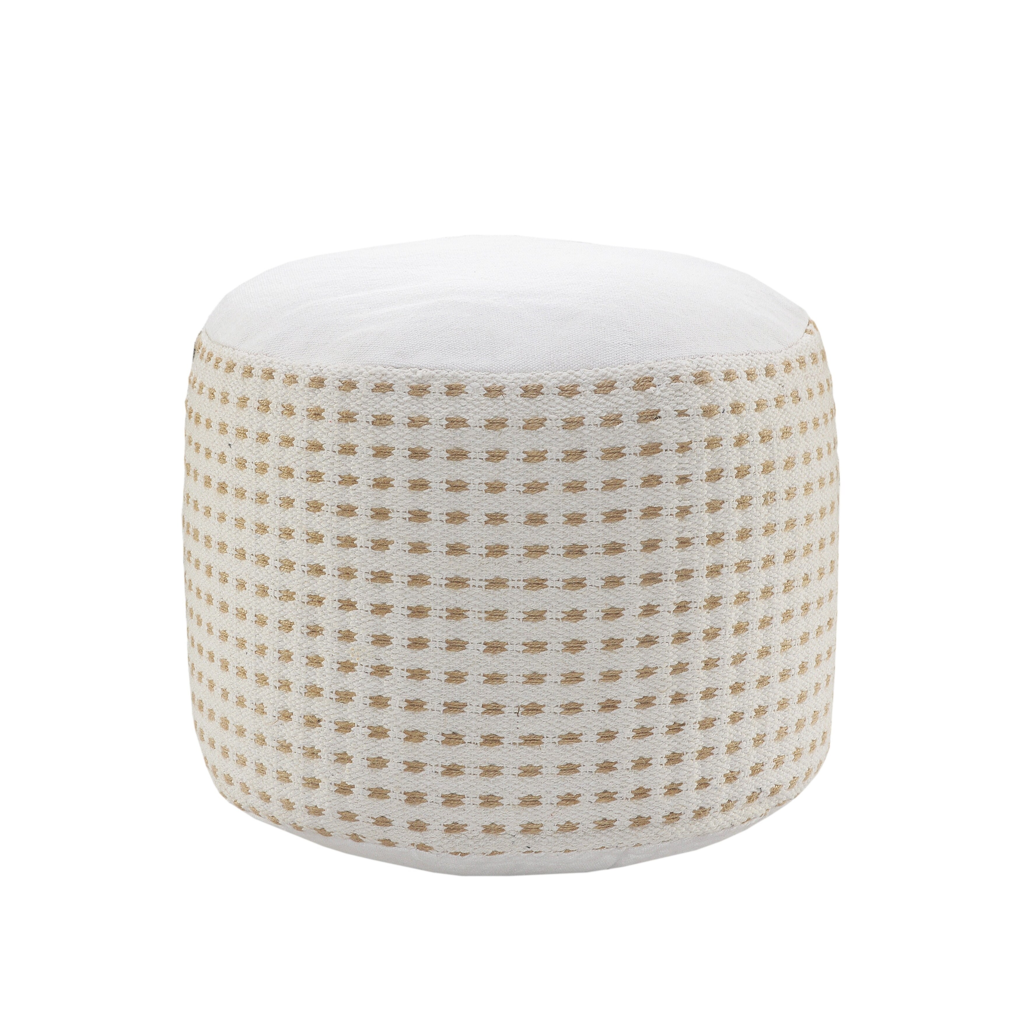 LR Home Handcrafted Dashing Geometric Natural Jute Pouf - On Sale - Bed Bath  & Beyond - 32369211