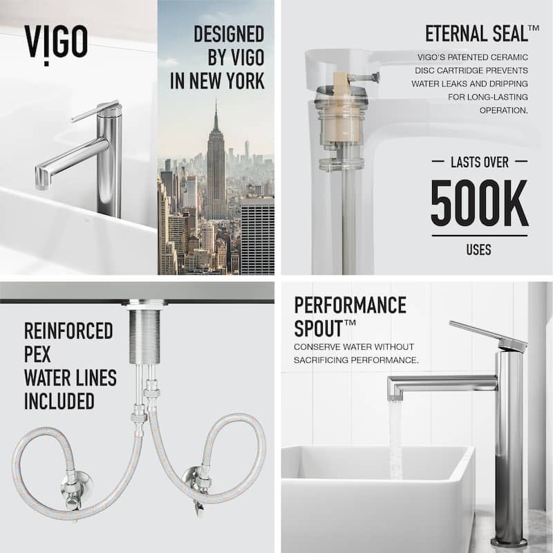VIGO Sterling 11" H Single Handle Single Hole Bathroom Vessel Faucet