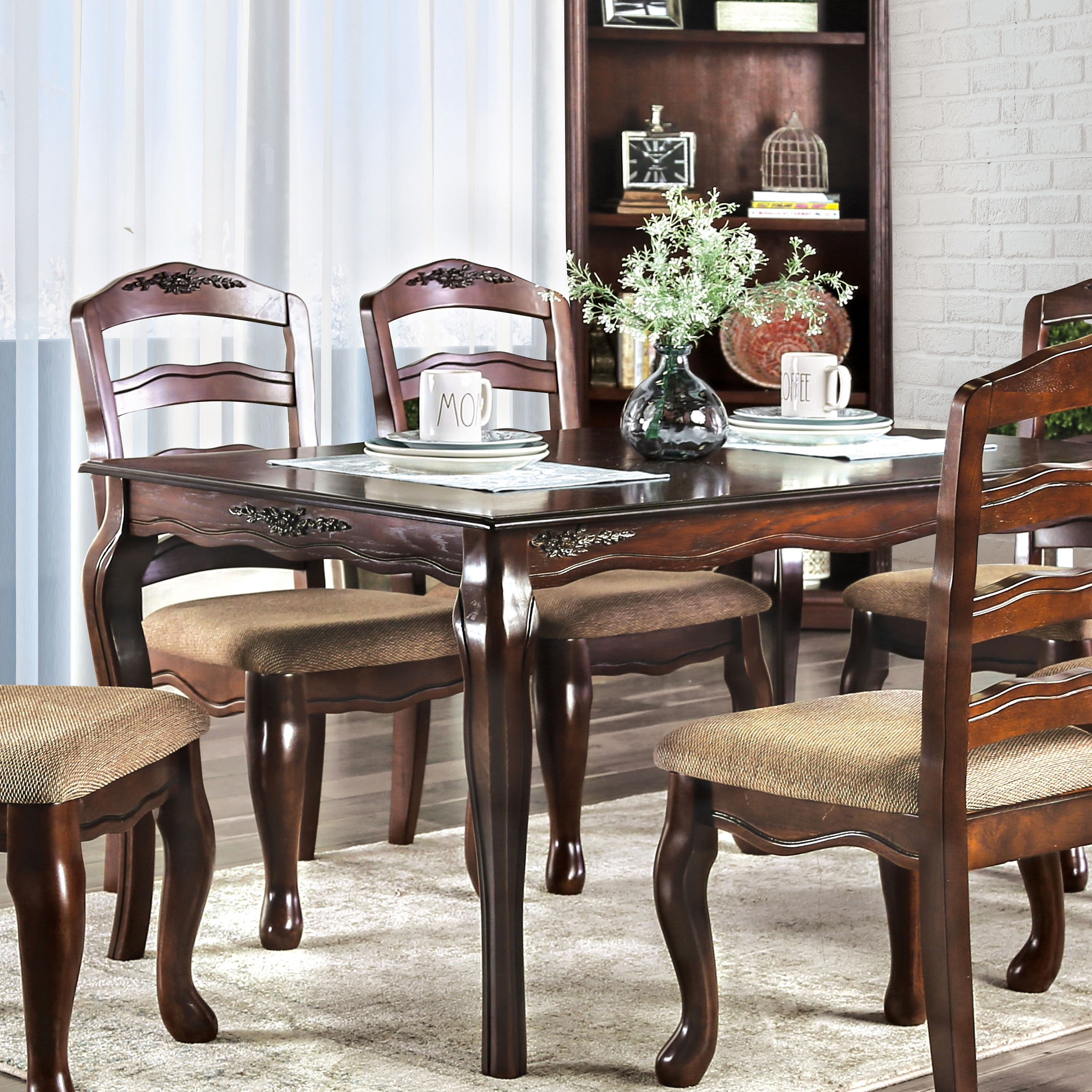 Dark walnut best sale table and chairs