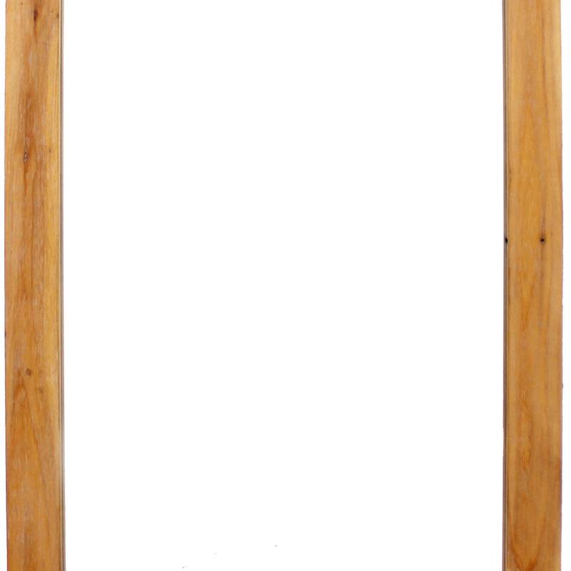 Farmhouse Style Rectangular Wooden Wall Mirror Set of 2 with Arched Top, Brown