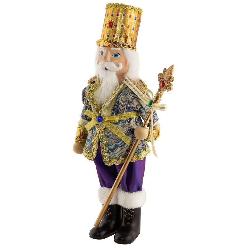 Nutcracker with Jeweled Scepter Christmas Figure - 16"