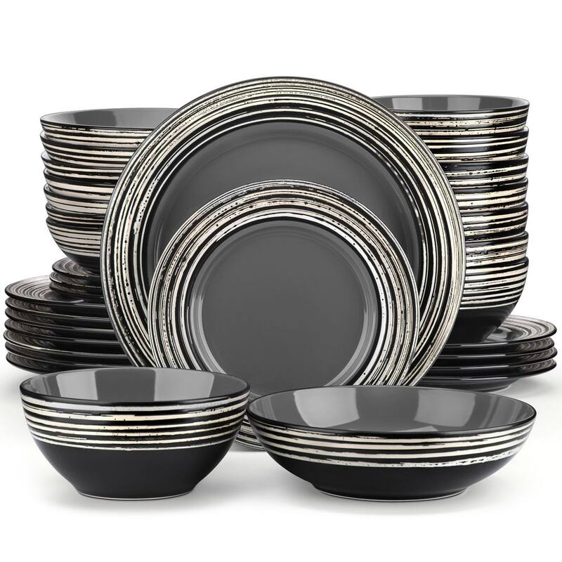 vancasso ARBRE 32-Piece Stoneware Dinnerware Set, Service for 8 - Gray