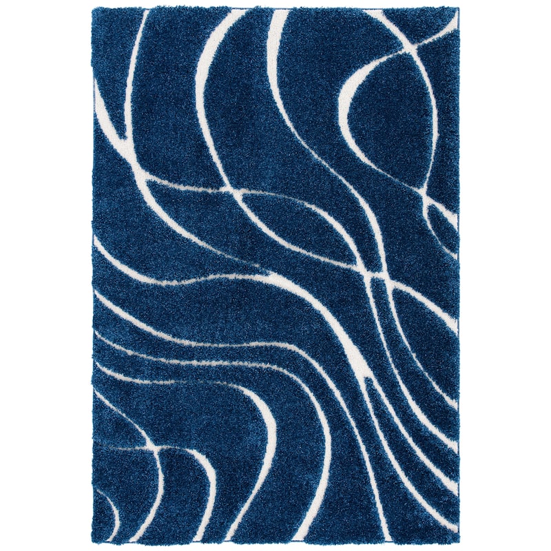 SAFAVIEH Florida Shag Sigtraud Abstract Waves 1.2-inch Thick Rug