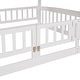 preview thumbnail 13 of 42, Contemporary Modern Style Full Over Full Low Bunk Bed,Solid Wood Bed with Fence and Ladder for Kids,Versatile Bunk Bed