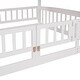 preview thumbnail 13 of 42, Full Over Full Wooden Bunk Bed,Low Bunk Bed with Built-In Ladders and Slides