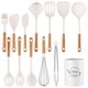 preview thumbnail 1 of 6, SUGIFT 13-Piece Silicone Kitchen Utensils with Wooden Handles Set White