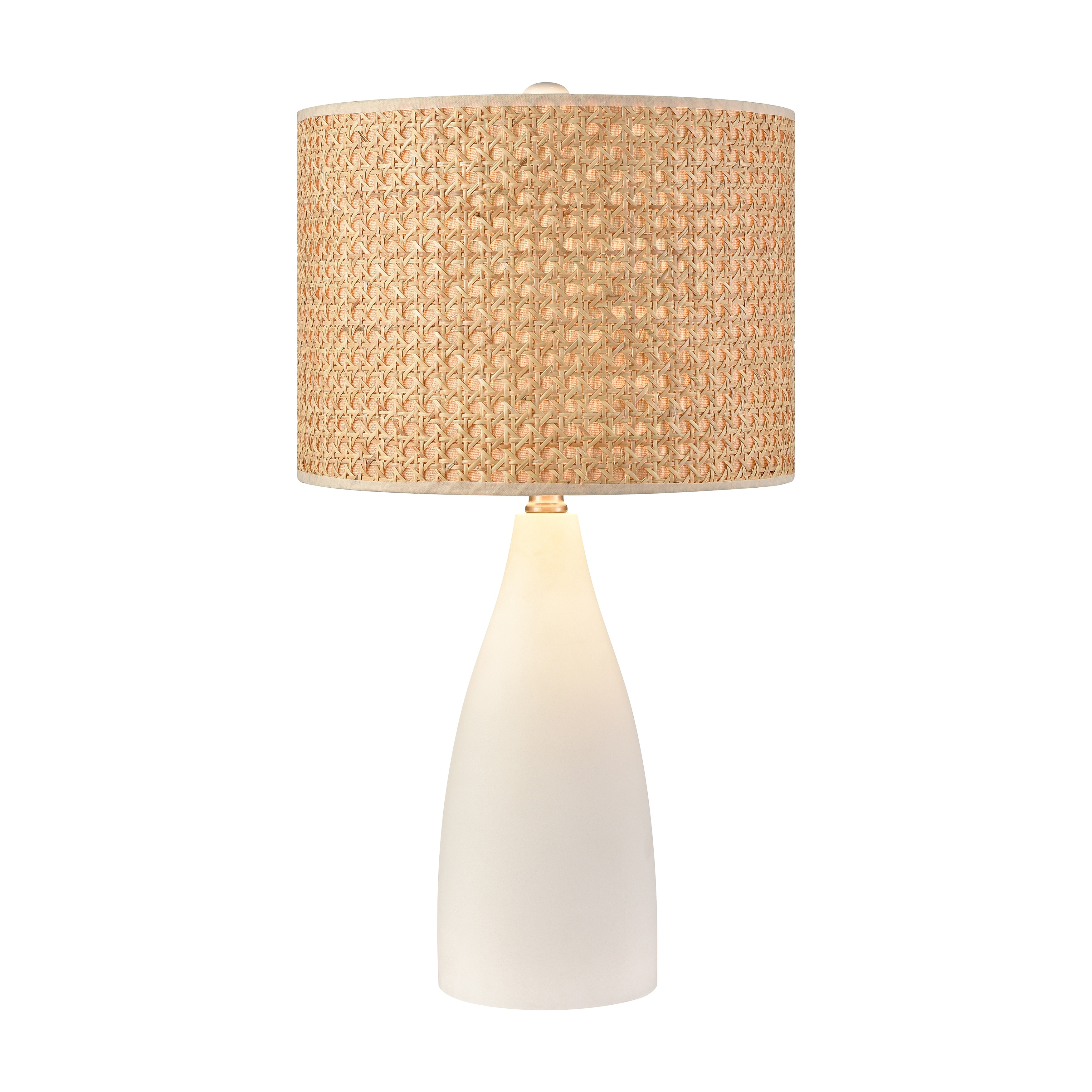Elk Home Rockport Matte White With Sand Linen Shade Table Lamp