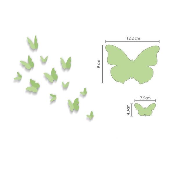 dimension image slide 0 of 3, Walplus Glow in Dark Dandelion 3D Butterflies Wall Sticker Home Decor