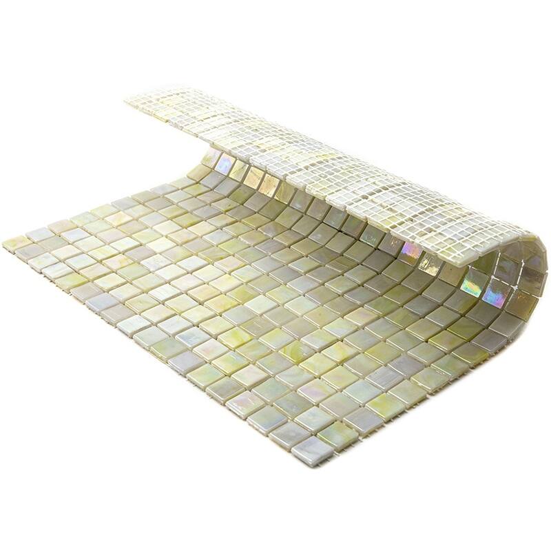 Apollo tile 12" x 12" Skosh Glossy Behr French Beige Glass Tile (18.69 sq ft/case) - 20 Pack